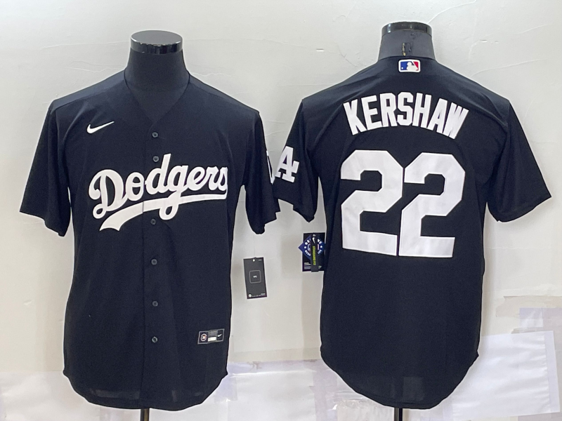 Men's Los Angeles Dodgers Clayton Kershaw #22 Black Baseball Jersey
